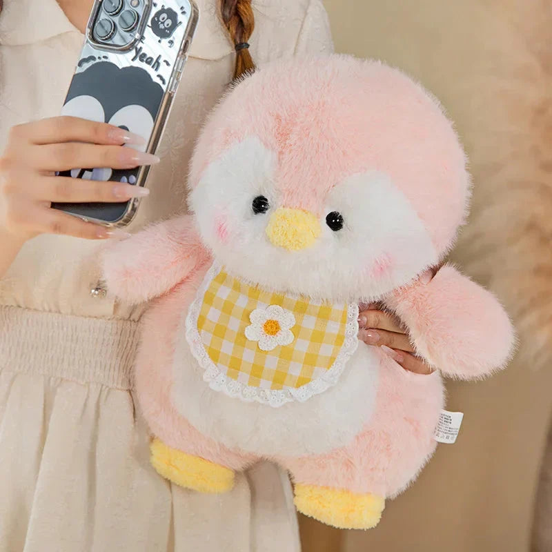 Adorable Fluffy Penguin Squad Plush Toys with Cute Bibs