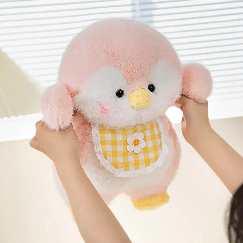Adorable Fluffy Penguin Squad Plush Toys with Cute Bibs