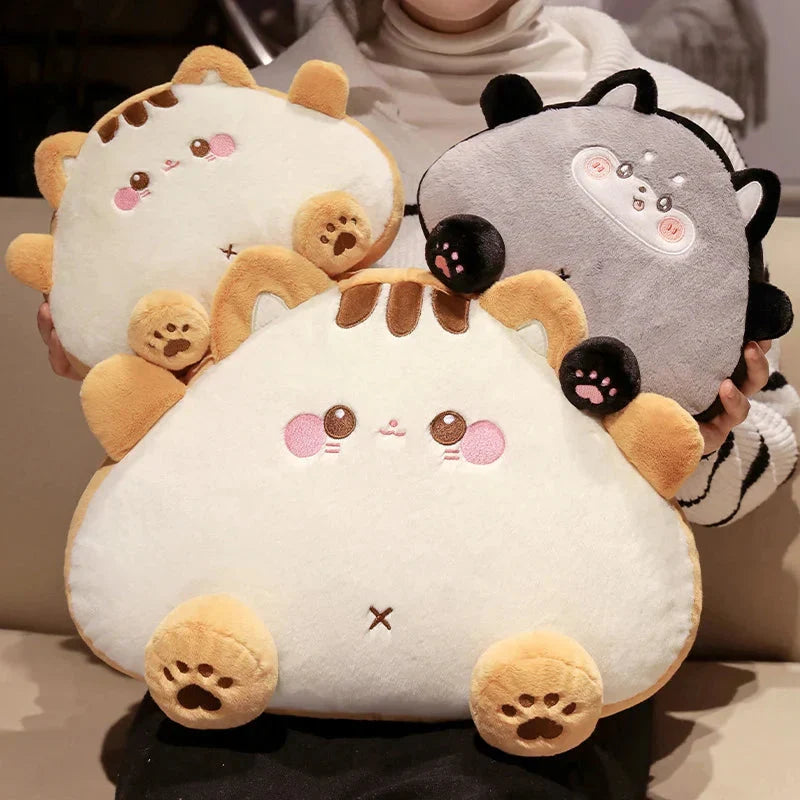 Adorable Fluffy Cat Plushies Shaped Like Toasties