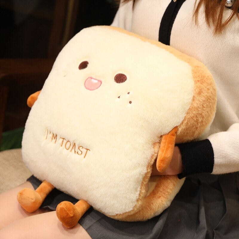 Fluffy Toastie Bread Hand Warmer Plushies