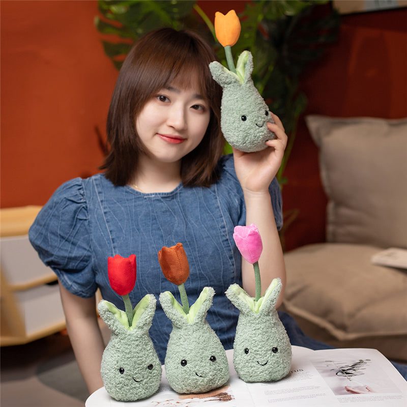 Adorable Cuddly Tulip Plushie - 22cm Flower Pot Collection