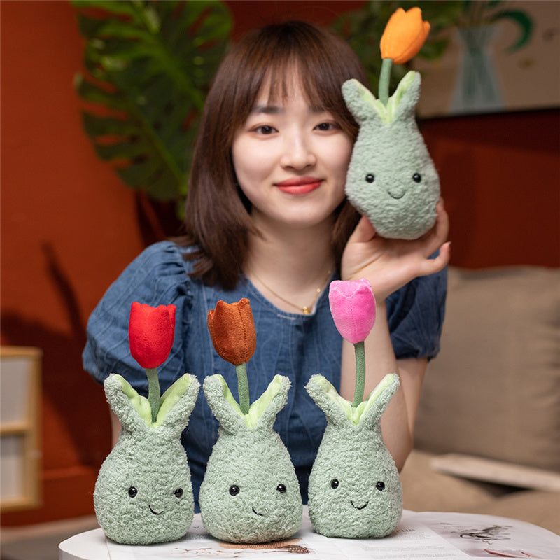 Adorable Cuddly Tulip Plushie - 22cm Flower Pot Collection