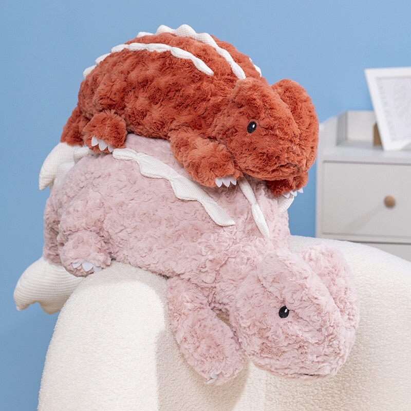 Adorable Fuzzy Plush Pink and Red Lizard Friends