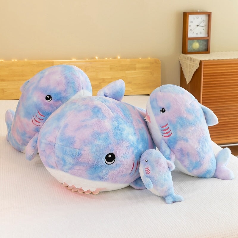 Vibrant Fuzzy Rainbow Shark Stuffed Animal