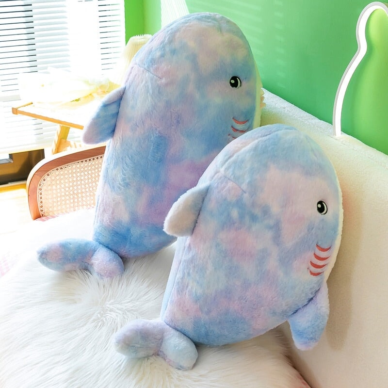 Vibrant Fuzzy Rainbow Shark Stuffed Animal