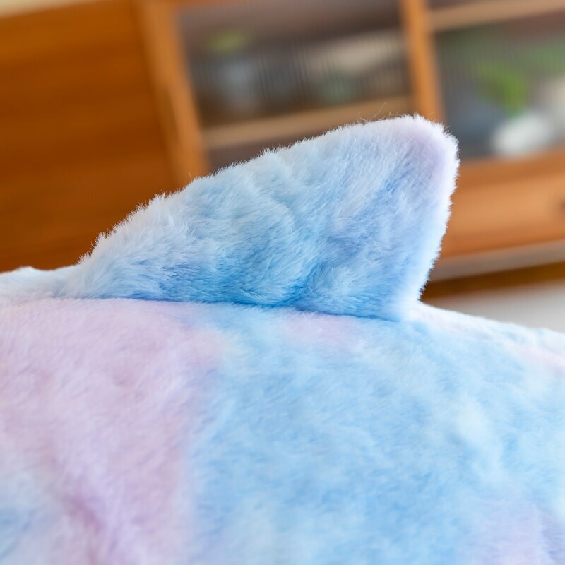 Vibrant Fuzzy Rainbow Shark Plush Toy