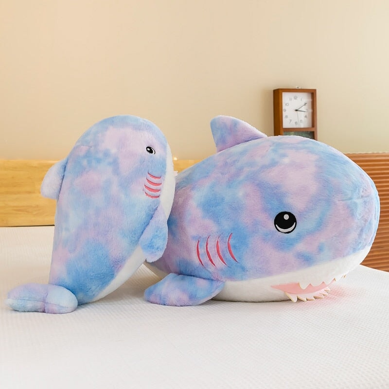 Vibrant Fuzzy Rainbow Shark Stuffed Animal