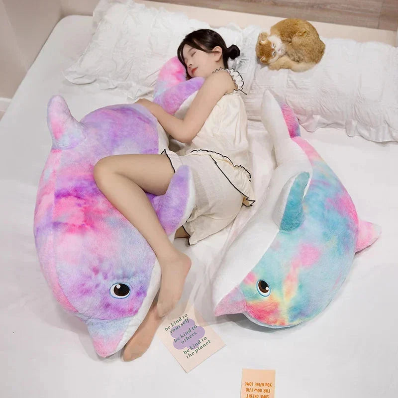 Vibrant Galaxy Rainbow Dolphin Plush Toys