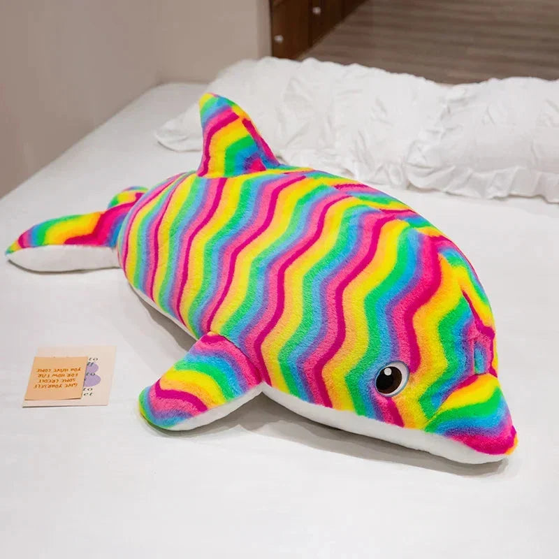 Vibrant Galaxy Rainbow Dolphin Plush Toys