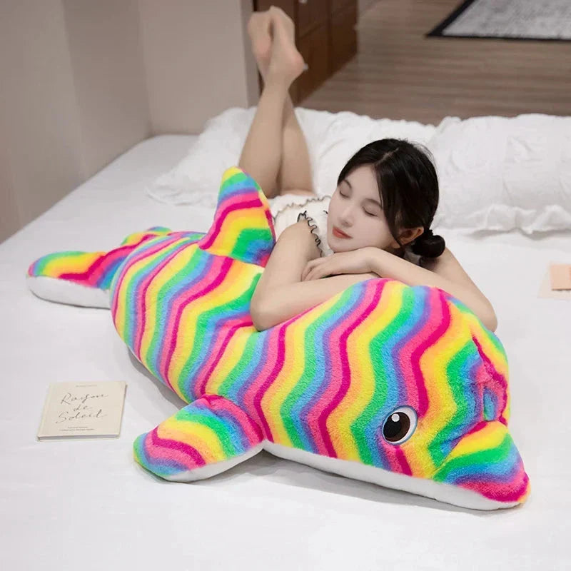 Vibrant Galaxy Rainbow Dolphin Plush Toys