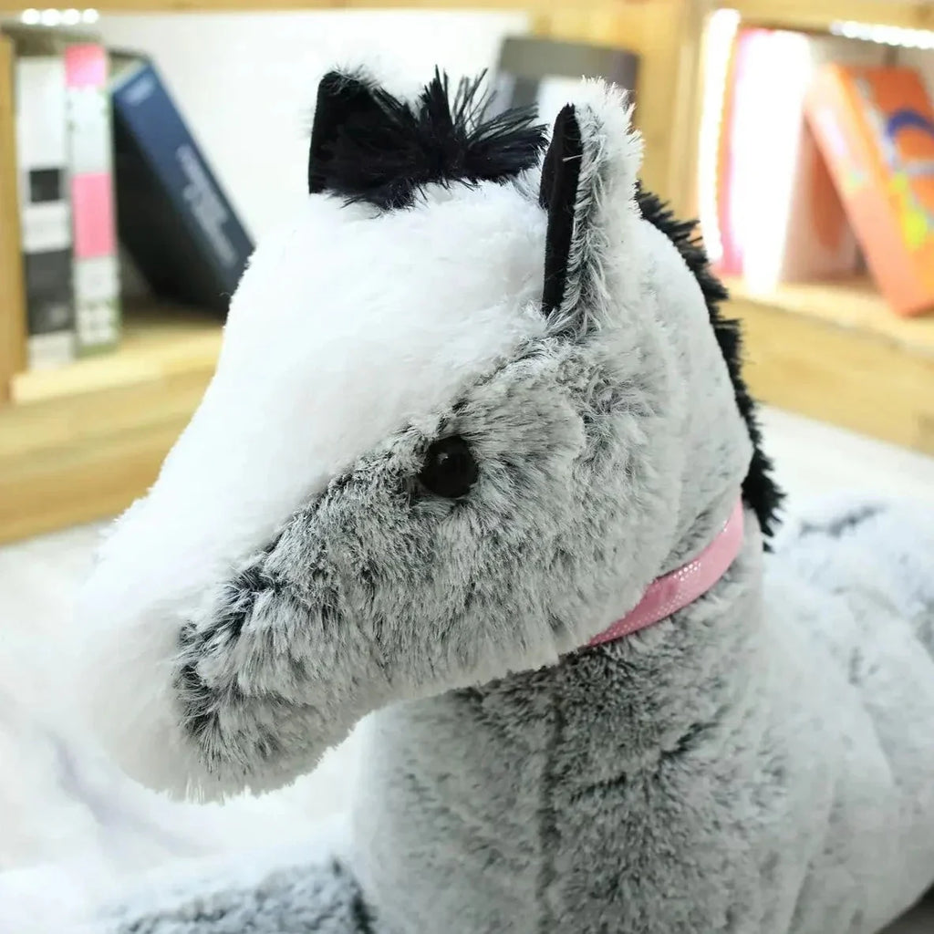 Extra-Large Cozy Brown and Gray Horse Plush Toy