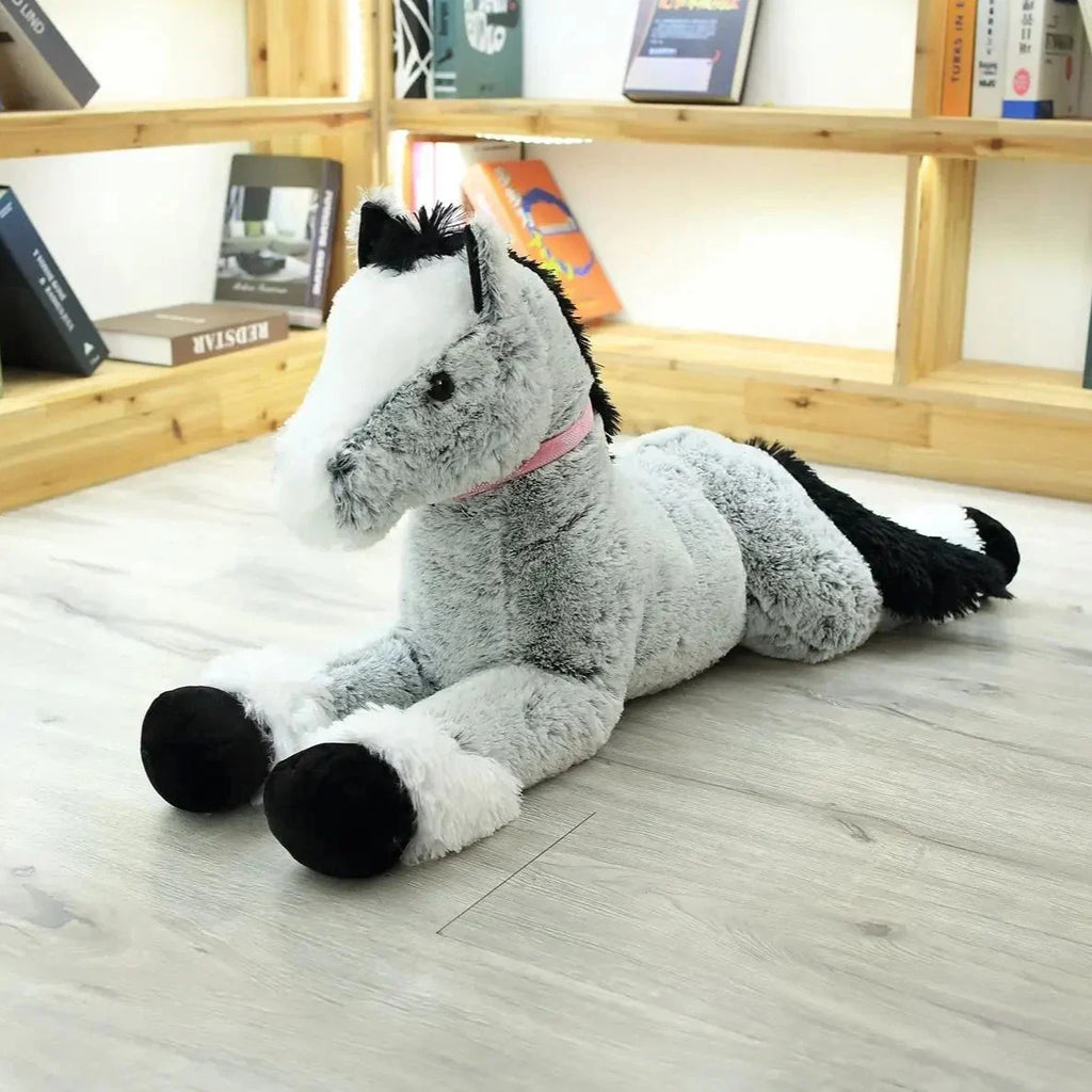 Extra-Large Cozy Brown and Gray Horse Plush Toy