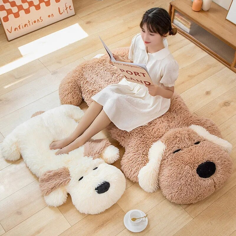 Adorable Giant Fluffy Pancake Dog Plush Toy