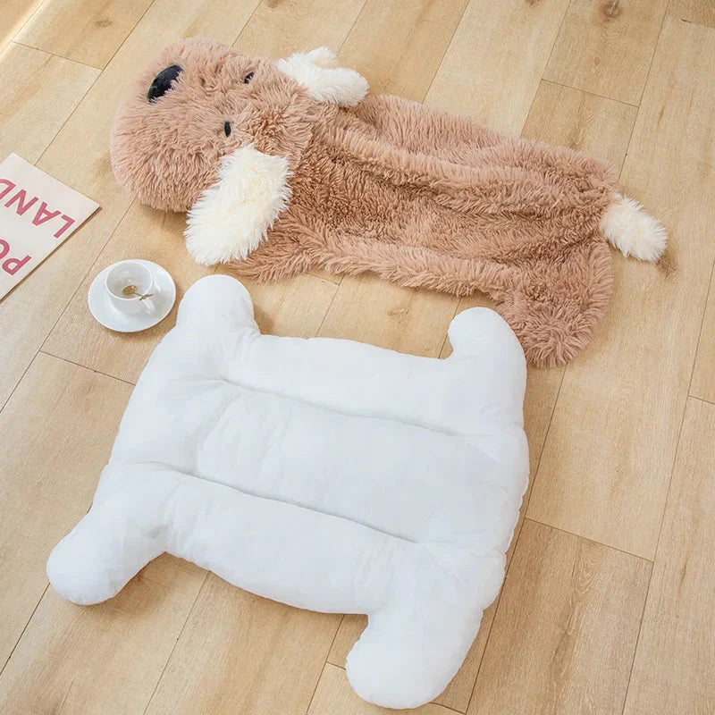 Adorable Giant Fluffy Pancake Dog Plush Toy