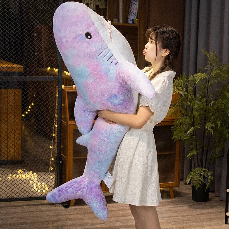 Adorable Extra-Large Fuzzy Galaxy Shark Plush Toys