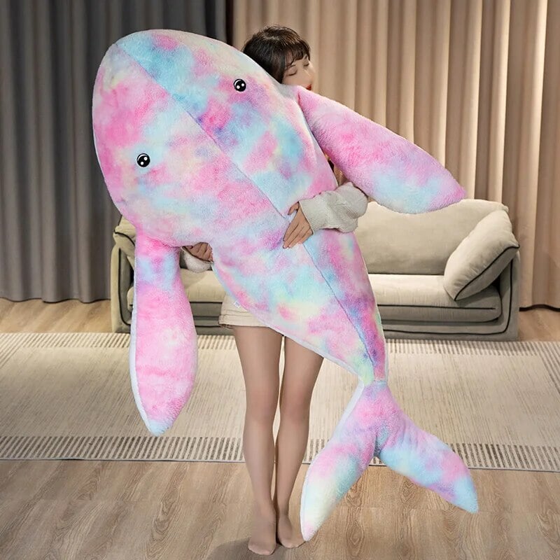 Cosmic Cuddles: Enormous Fluffy Whale Plush Toy
