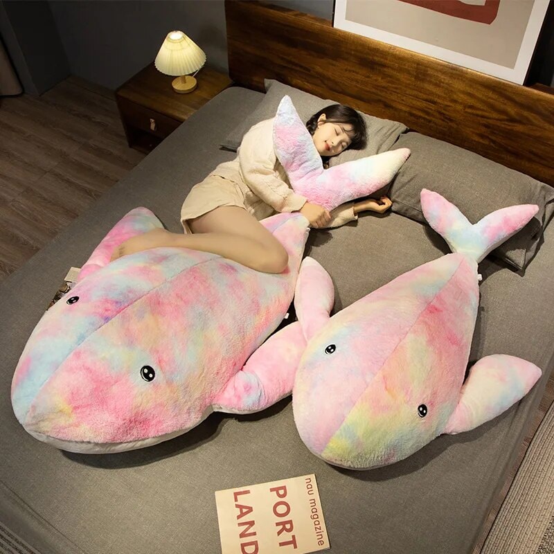 Cosmic Cuddles: Enormous Fluffy Whale Plush Toy