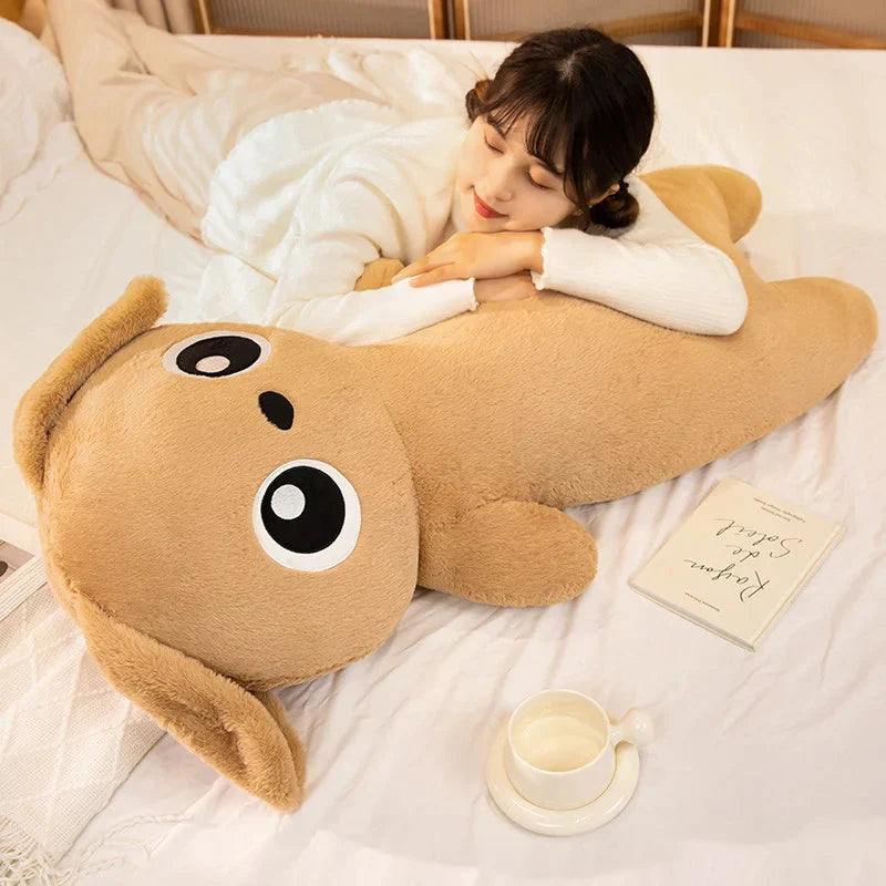 Adorable Giant Kawaii Ginger and Black Gray Dog Plushies in Cute Doll Shape