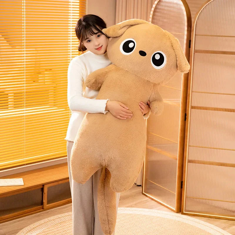 Adorable Giant Kawaii Ginger and Black Gray Dog Plushies in Cute Doll Shape