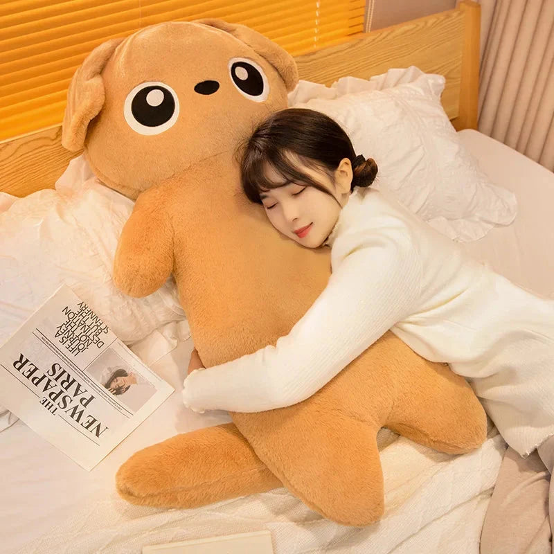 Adorable Giant Kawaii Ginger and Black Gray Dog Plushies in Cute Doll Shape