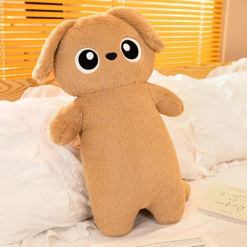 Adorable Giant Kawaii Ginger and Black Gray Dog Plushies in Cute Doll Shape