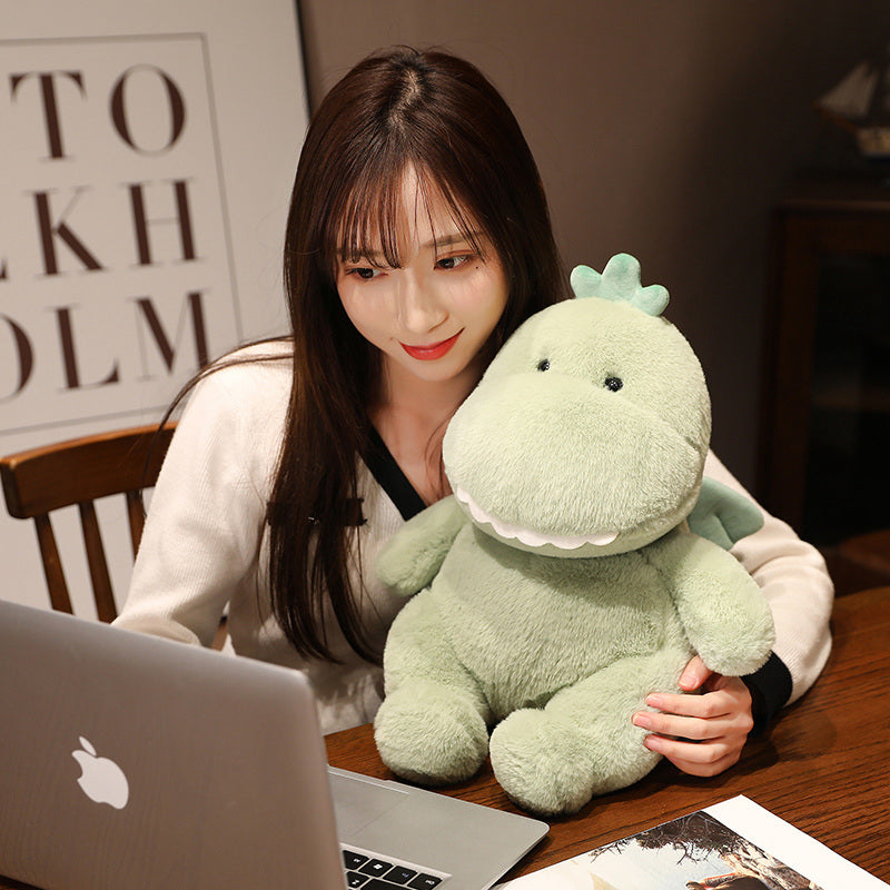 Meet Hajiro: Your Adorable Goofy Green Dinosaur Plush Companion!