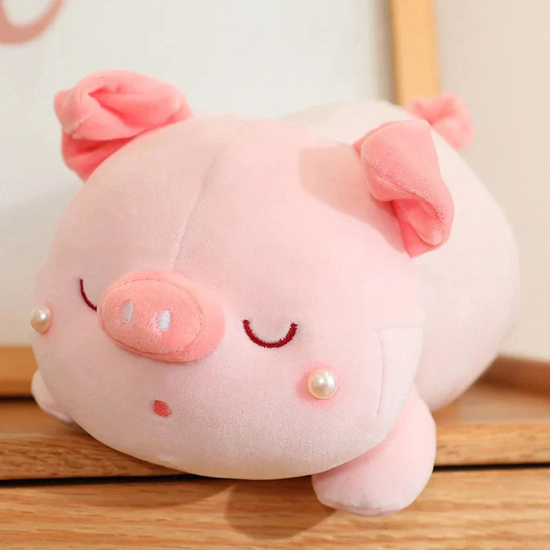 Adorable Jeju the Pig Plushie Snuggled in a Cozy Shell