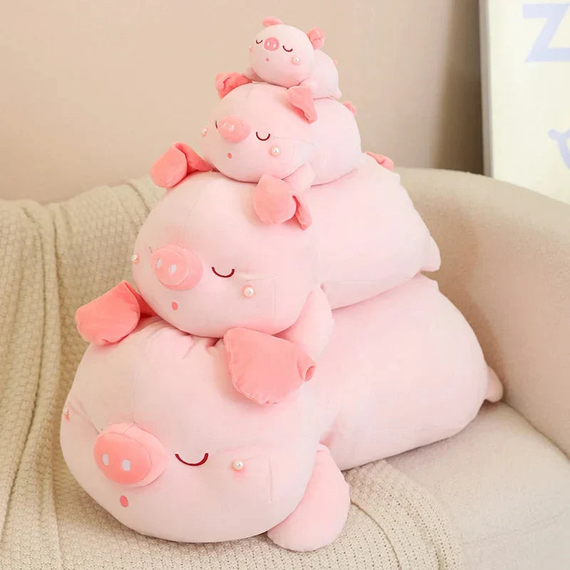 Adorable Jeju the Pig Plushie Snuggled in a Cozy Shell