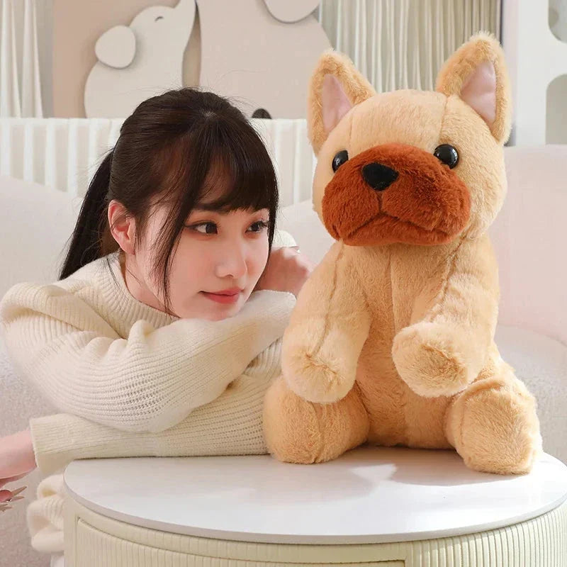 Adorable Beige and White French Bulldog Plush Toys