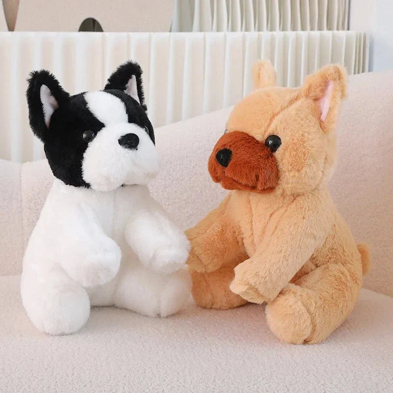 Adorable Beige and White French Bulldog Plush Toys