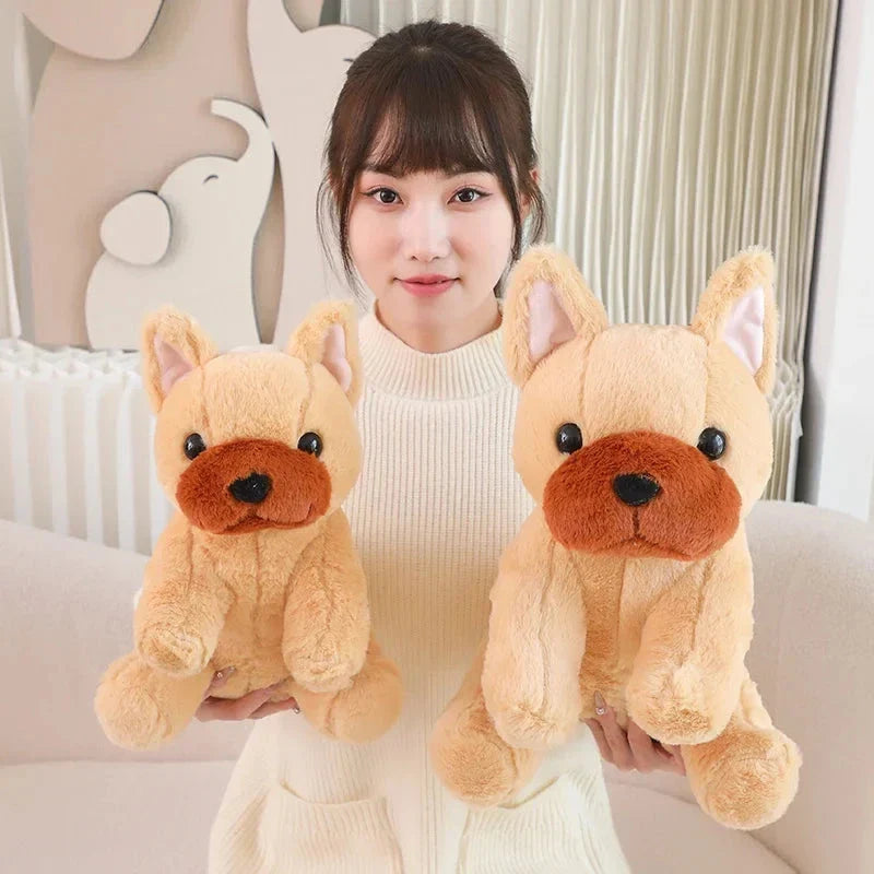 Adorable Beige and White French Bulldog Plush Toys