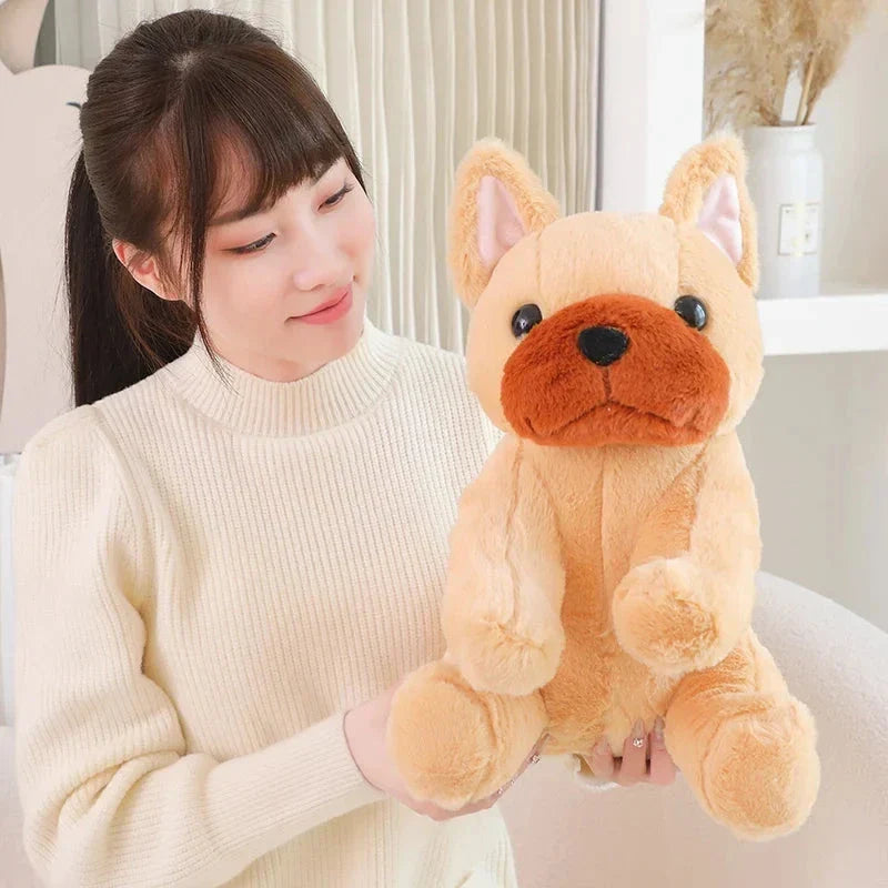 Adorable Beige and White French Bulldog Plush Toys