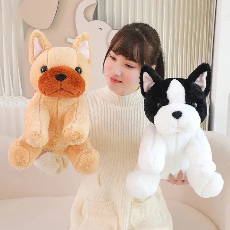 Adorable Beige and White French Bulldog Plush Toys
