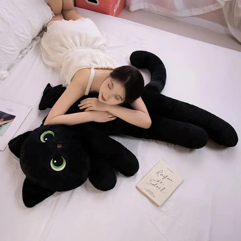 Adorable Winged Black Cat Plush Toy