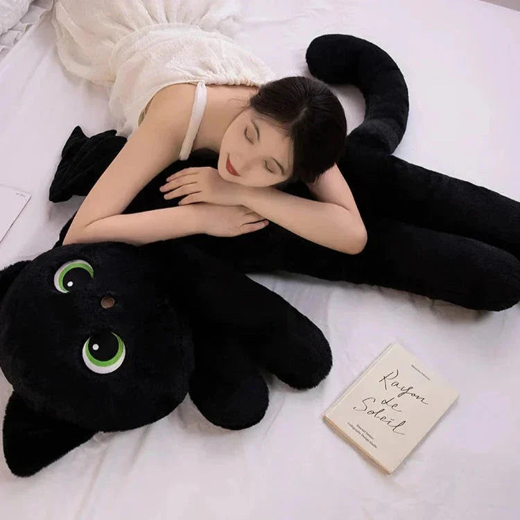 Adorable Winged Black Cat Plush Toy