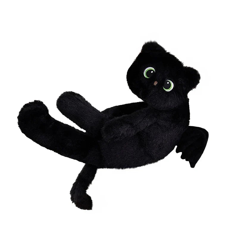 Adorable Winged Black Cat Plush Toy
