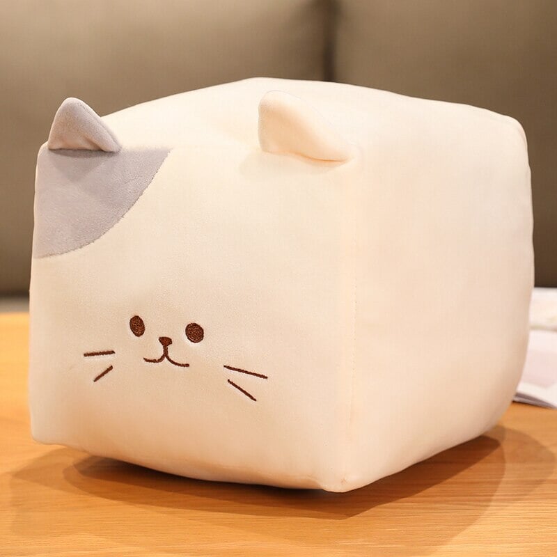 Adorable Black and White Cube Cat Plush Toys