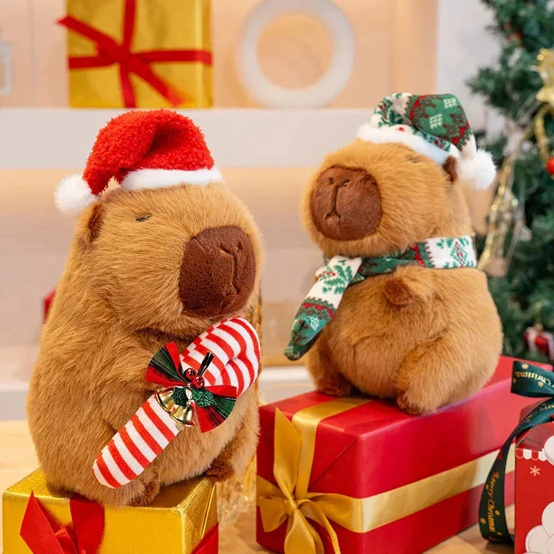 Adorable Kawaii Capybara Plushies for a Festive Christmas Celebration!