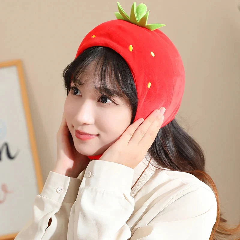 Kawaii Capybara with Strawberry Hat Plushie