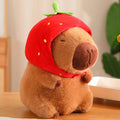 Kawaii Capybara with Strawberry Hat Plushie