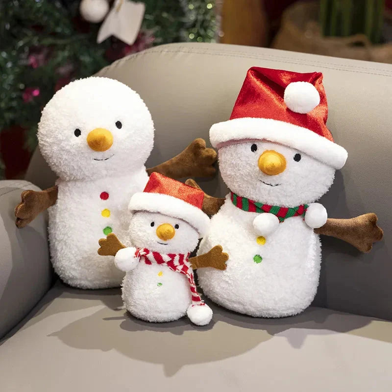 Adorable Kawaii Christmas Snowman & Gingerbread Man Plush Toys