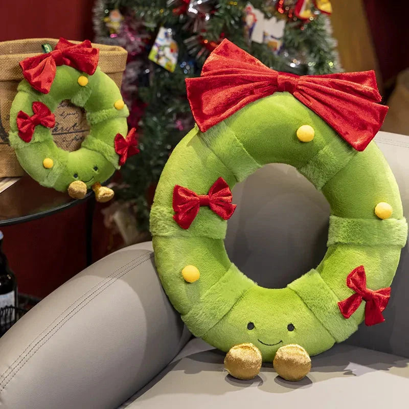 Adorable Kawaii Christmas Tree Wreath Plush Door Decor