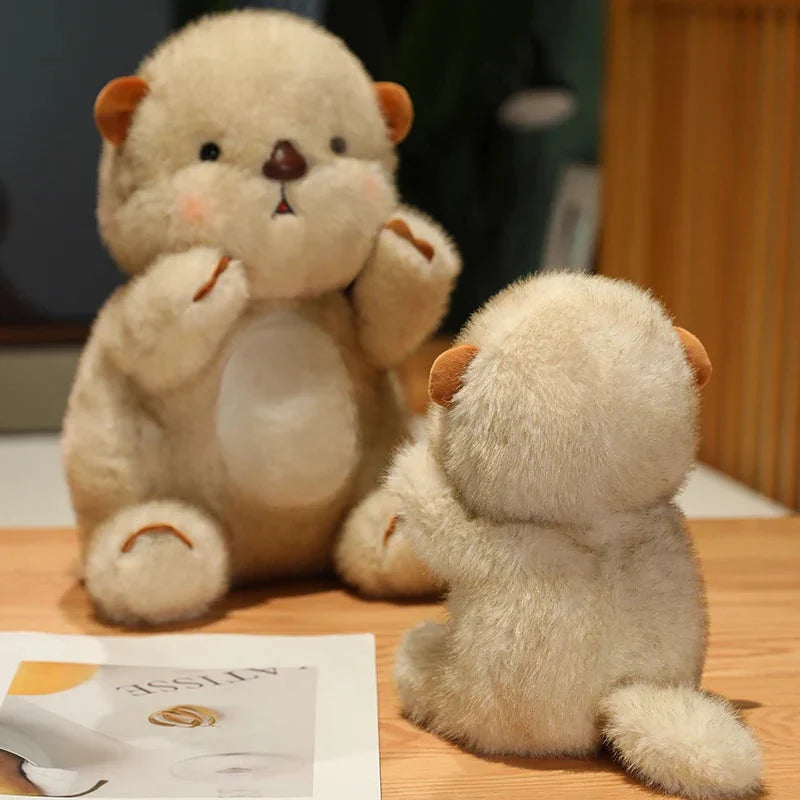 Adorable Fluffy Blushing Otter Stuffed Animal