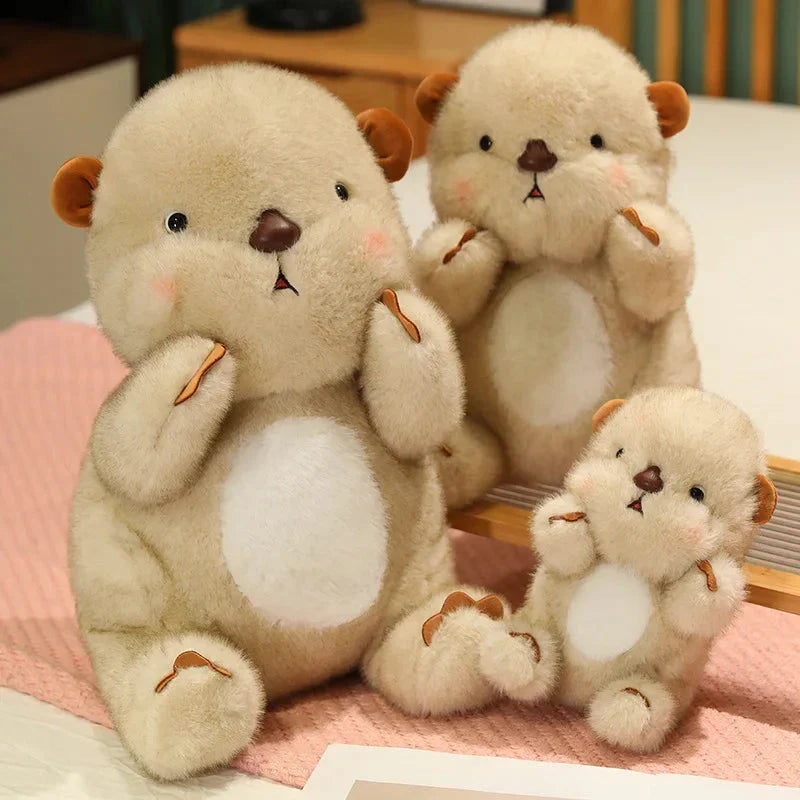 Adorable Fluffy Blushing Otter Stuffed Animal