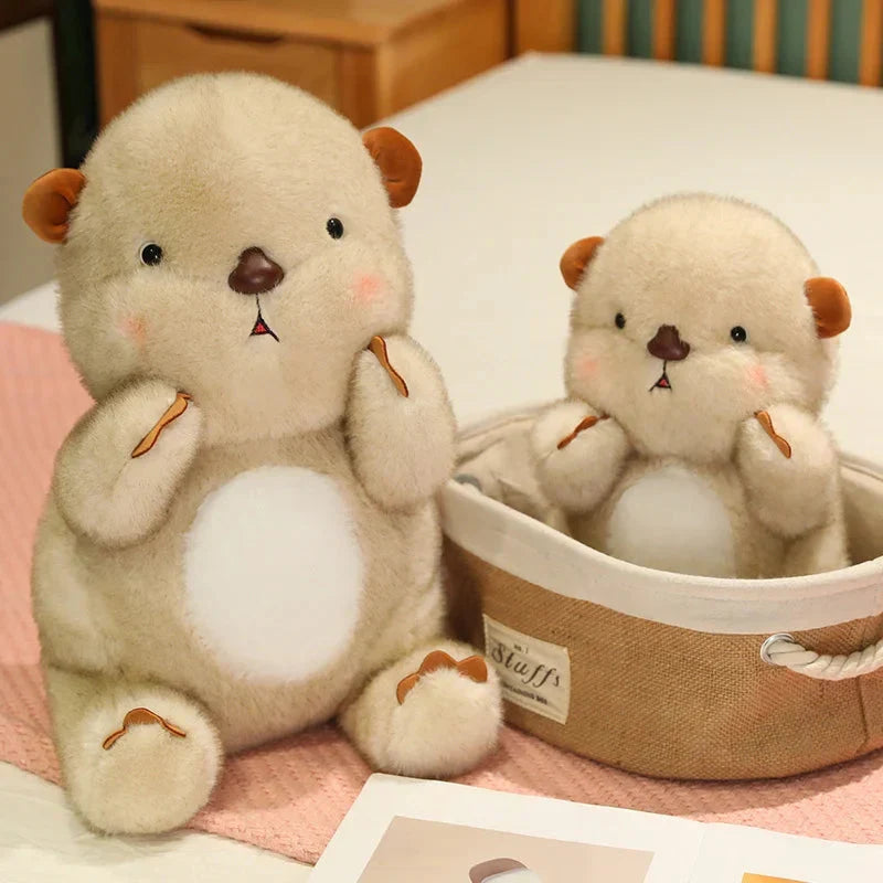 Adorable Fluffy Blushing Otter Stuffed Animal