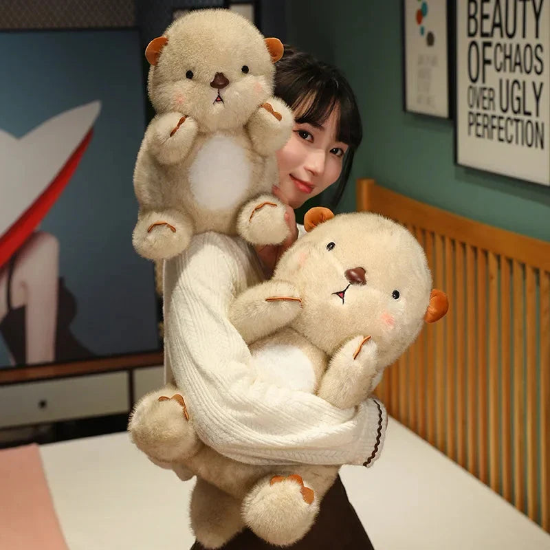 Adorable Fluffy Blushing Otter Stuffed Animal