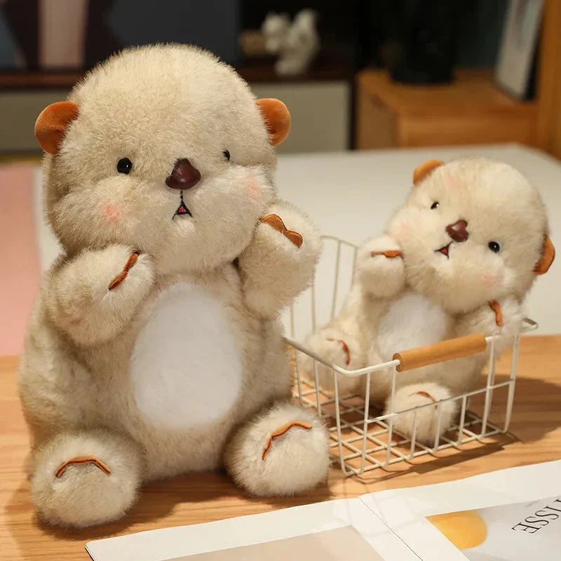Adorable Fluffy Blushing Otter Stuffed Animal