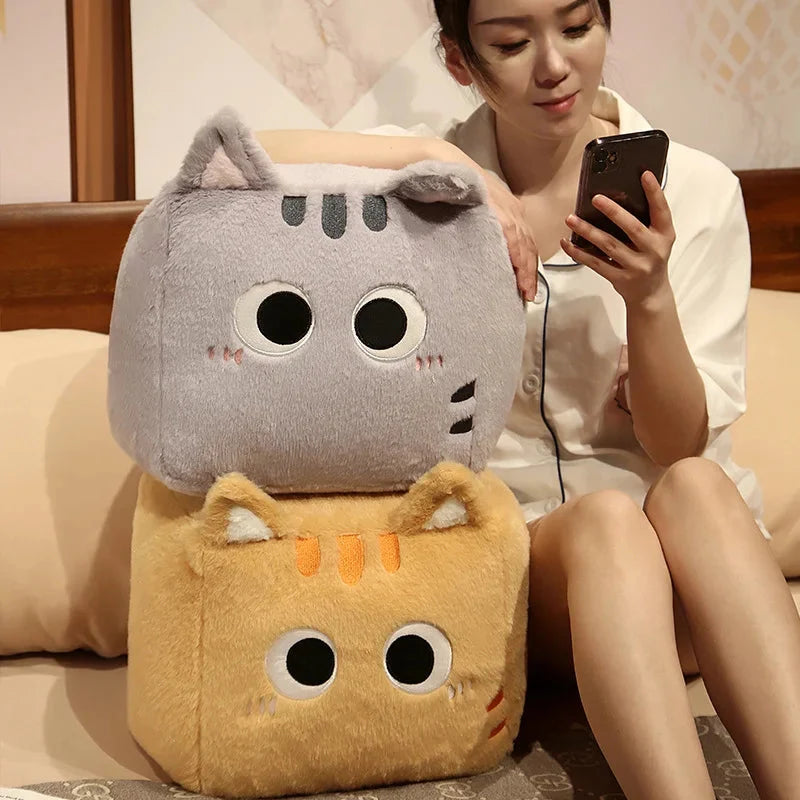 Kawaii Fluffy Cube Cat Plushie Collection