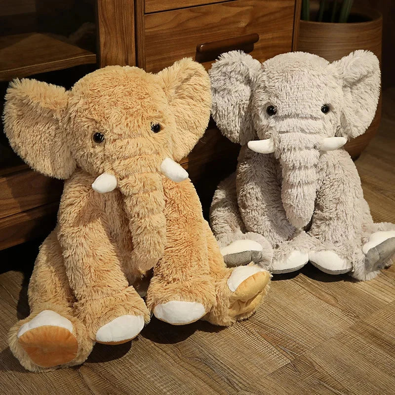 Kawaii Fluffy Elephant Plush Family