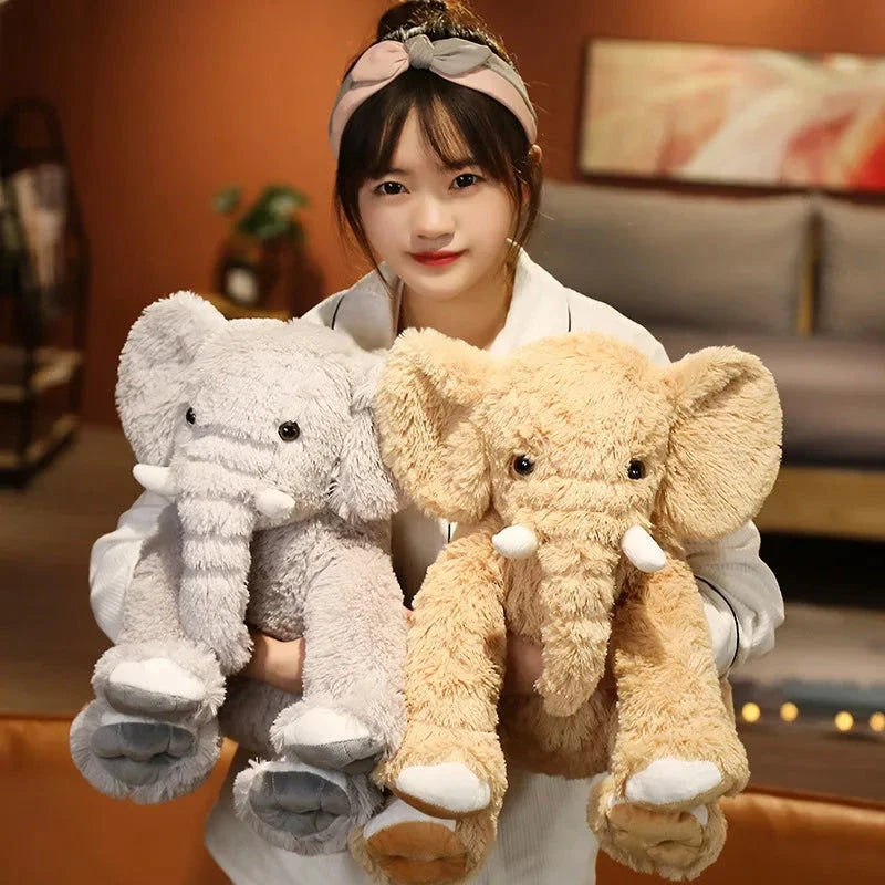 Kawaii Fluffy Elephant Plush Family